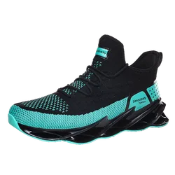 Bulk Wholesale Customized Bright Color Fly Knit Durable Blade Zapatillas Sport Shoes Running Men Casual Sneakers