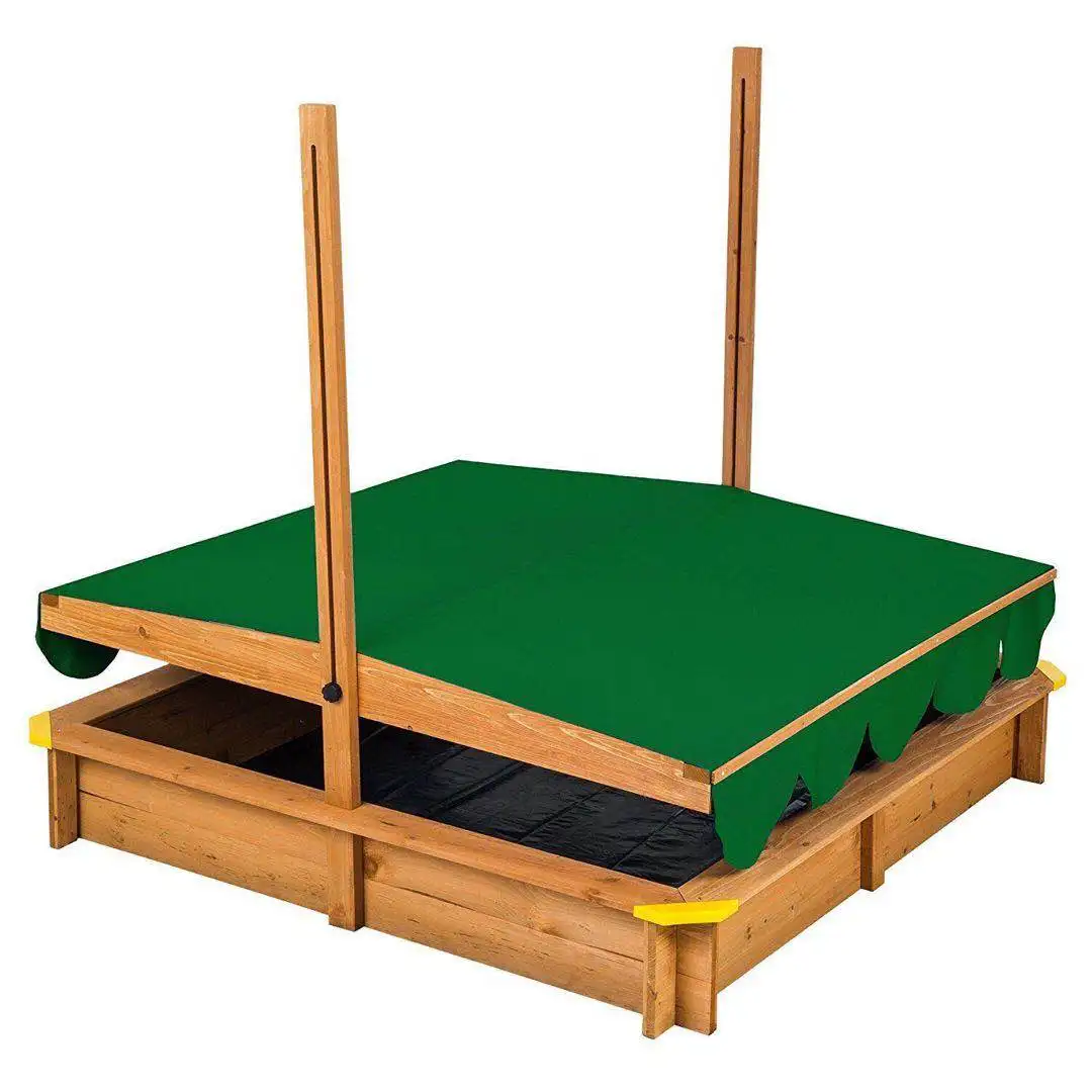 Outdoor Playing Beach Children Wooden Sandbox with Bench Seat for Kids