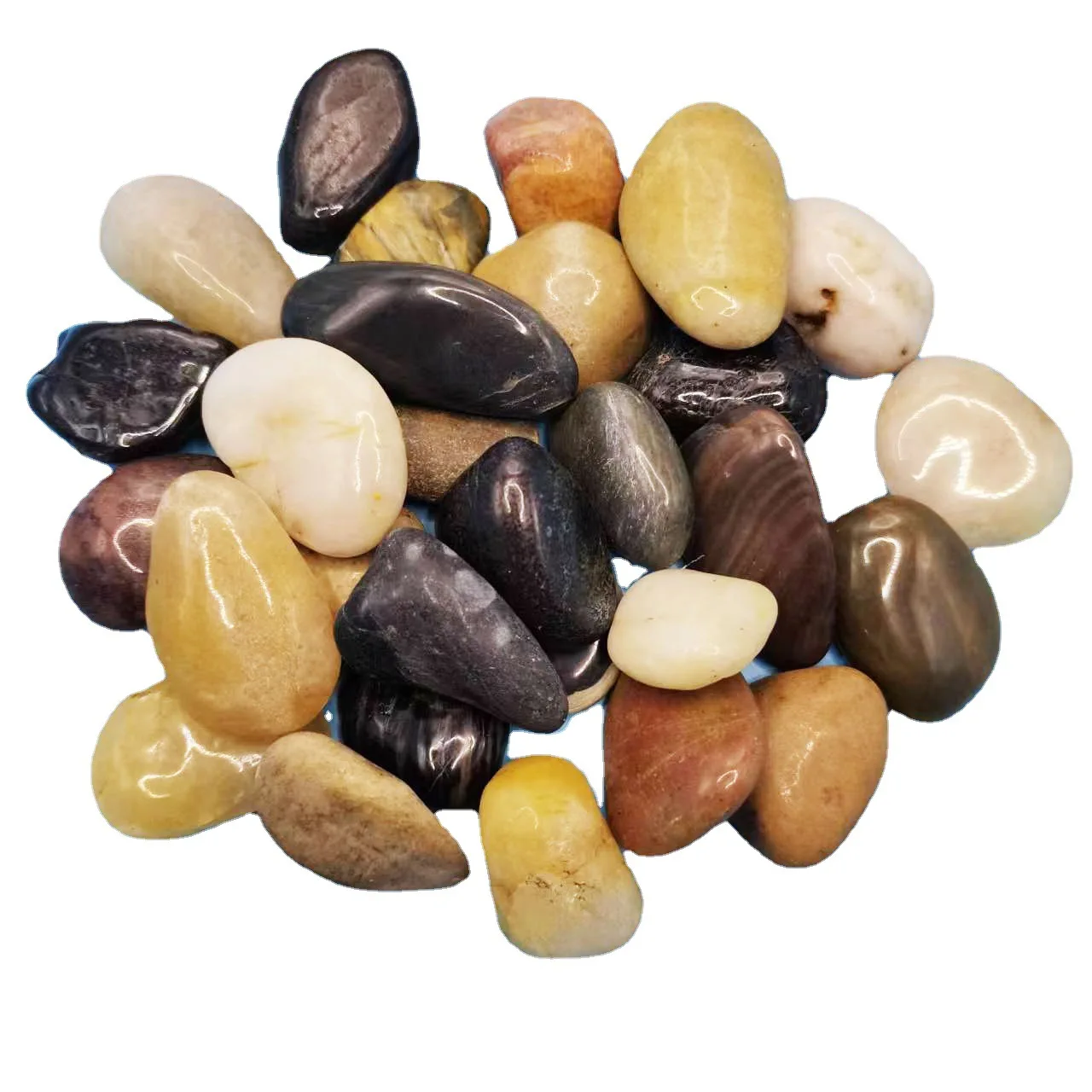 Landscaping Home And Garden Decoration Mixed High Polished Stone Pebbles