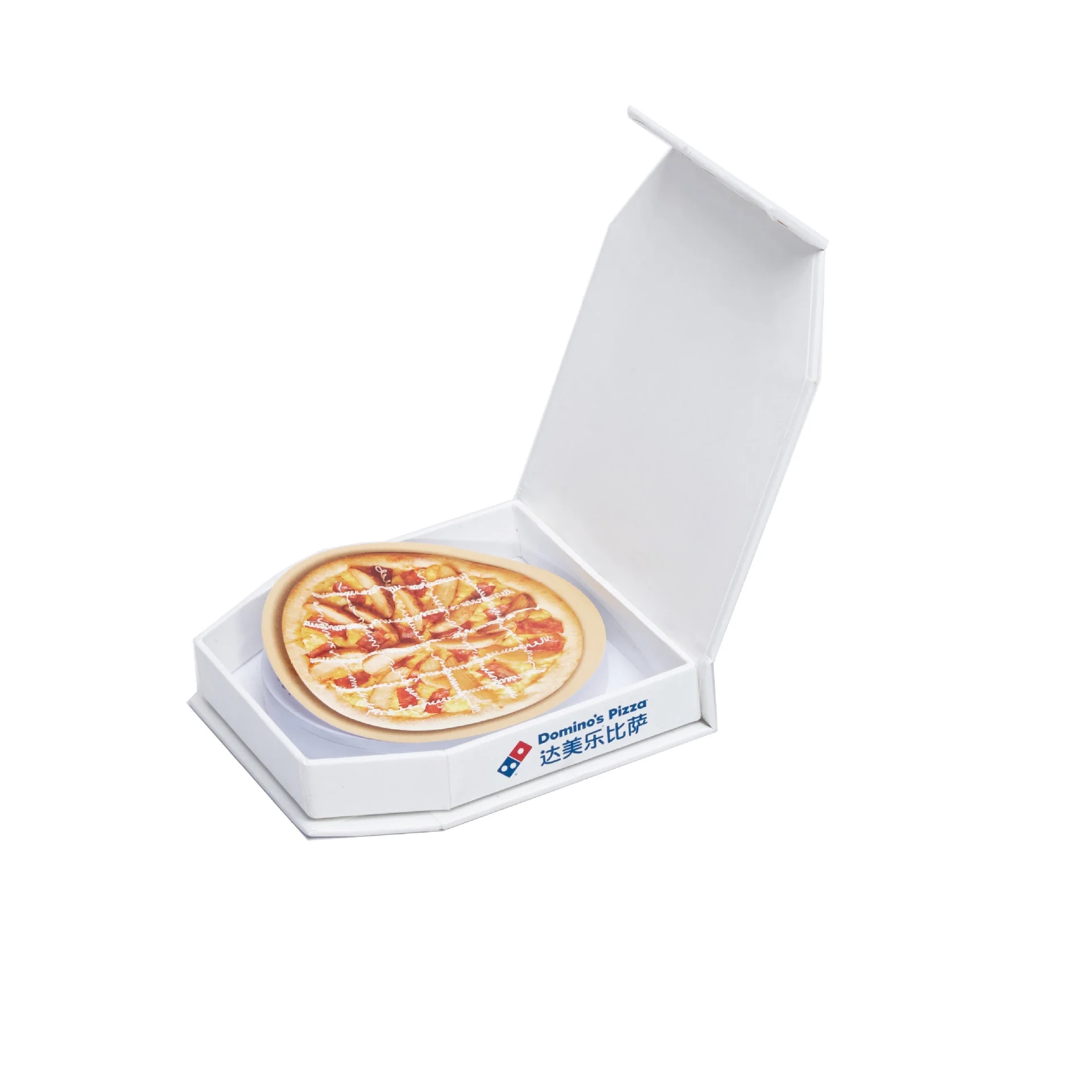 Food grade white gift box custom printed small size caja para pizza design cardboard carton pizza box