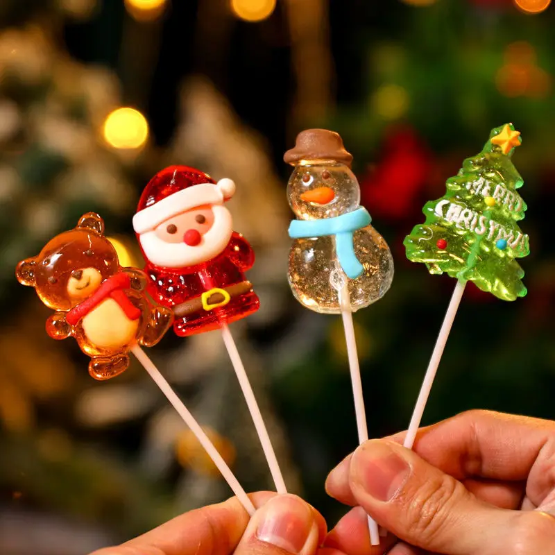 Wholesale Custom Christmas Series Suitable for Kids halal Sweet Hard Candy Support Too Large-scale Customization Lollipop candy