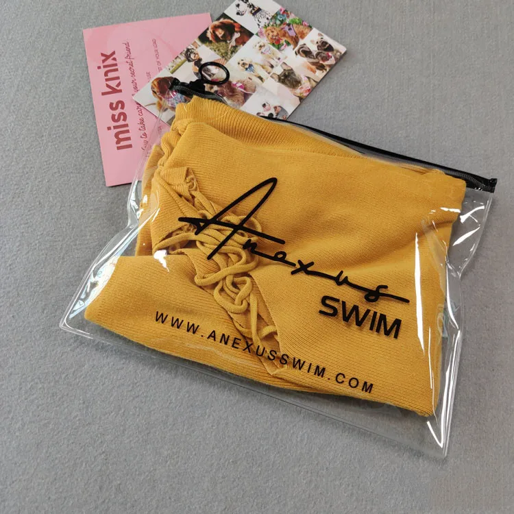 PE Pvc Plastic Bag Packaging customized printed tshirt clothes packaging slider zip lock