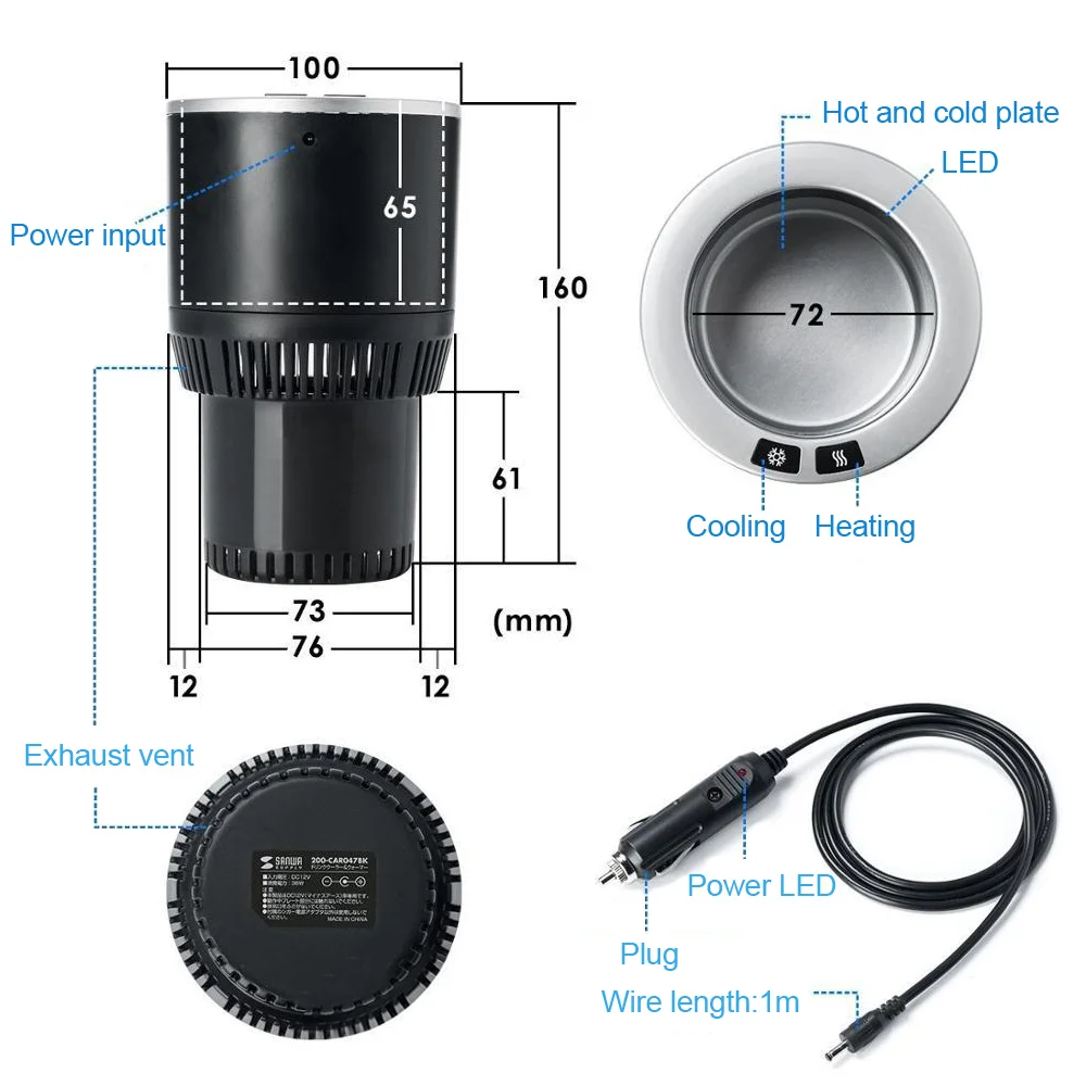 Factory Manufacturer Car Multifunction Electronic Smart Heating And Cooling Cup Mug Travel Cooler And Warmer Coffee Cup Holder