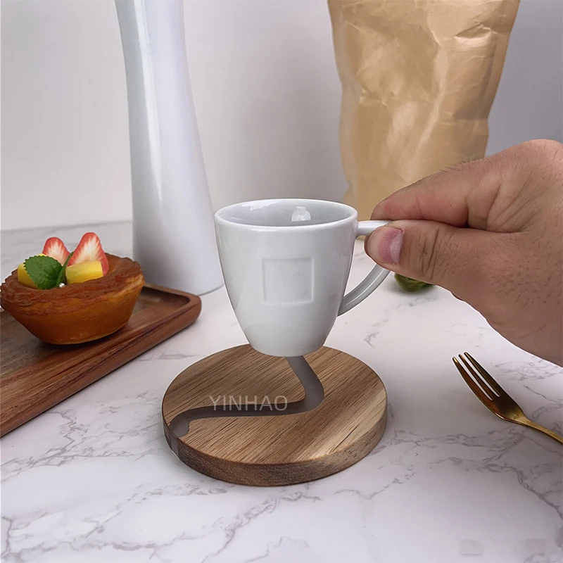 Hot Selling Handmade Decorative Wood Resin Coasters for Drink Tea Coffee Acacia Wood and Epoxy Resin Coasters