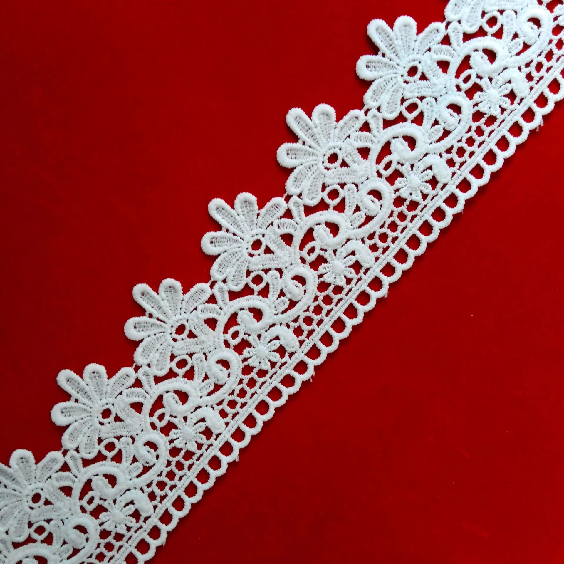 High quality fine milk silk water soluble embroidery lace  8.5CM  DIY clothing accessories polyester/cotton lace