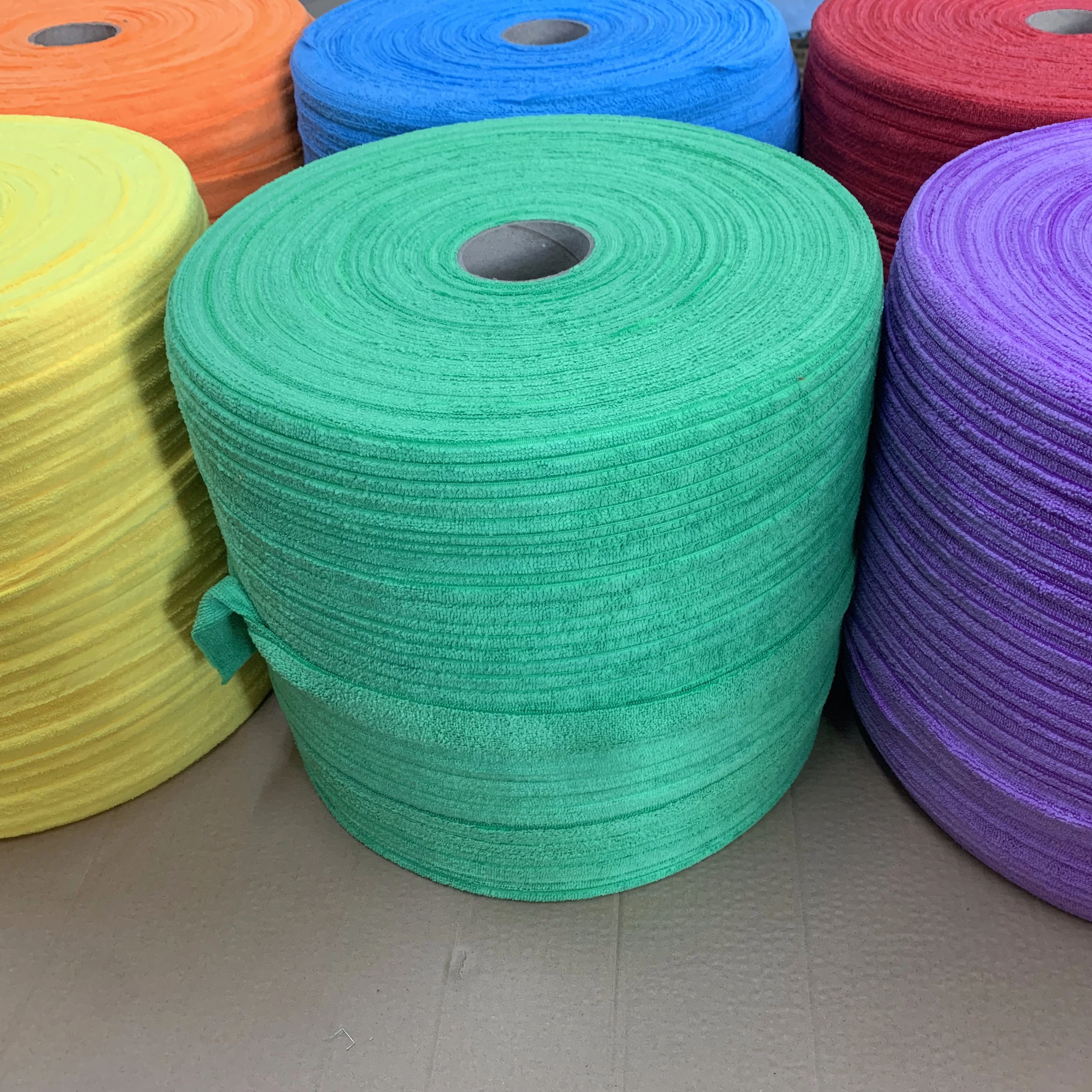 hot selling microfiber stripes  roll microfiber for mops in strips