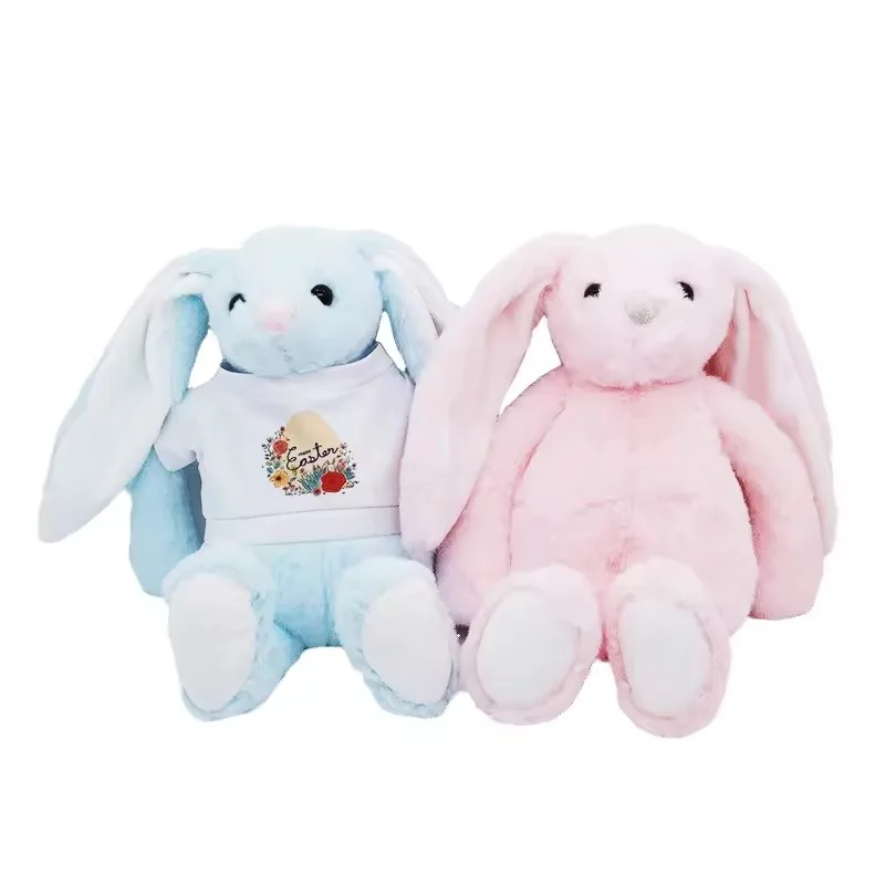 FastSub New Arrival Custom Easter day gift Plush Bunnies Toys Sublimation Bunny toys with removable t shirt blank for DIY print