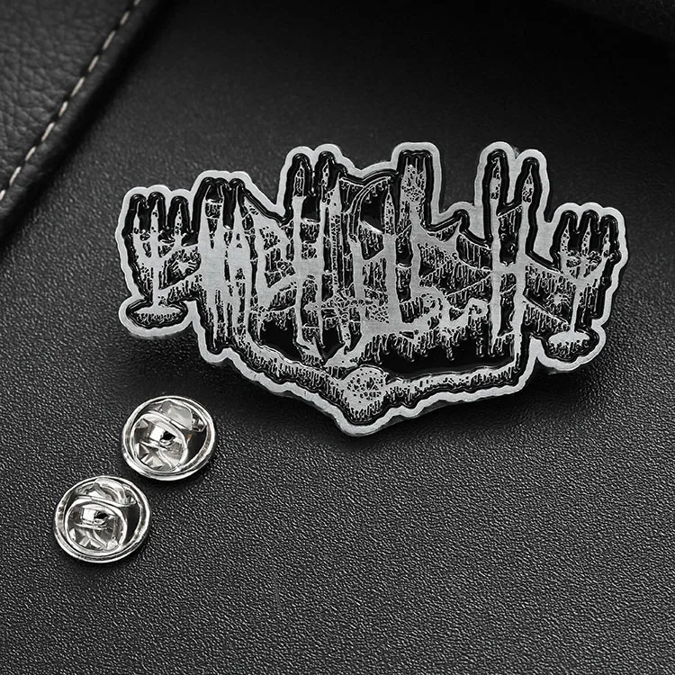 Design Your Own Enamel Pins Factory Customised Lapel Pins Antique Silver Magic Words Letter Zinc Alloy Metal Pins Wholesale