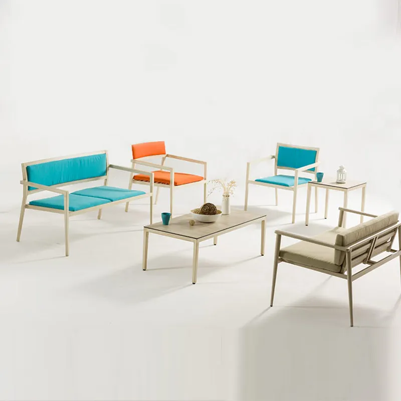 
Foshan Furniture Manufacturer Five Star Hotel Resort Outdoor Aluminum Sofa Set 