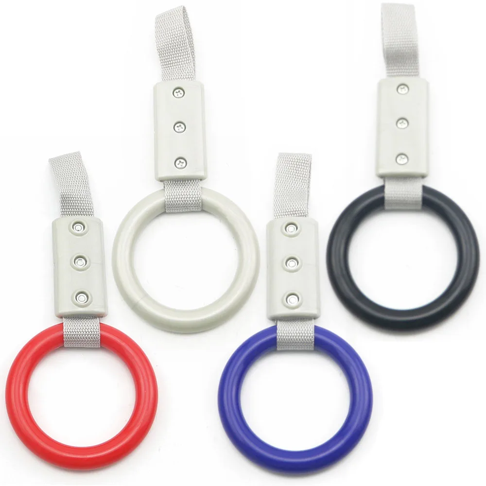 Круглый Автомобильный интерьер тяговое кольцо для метро поезда автобуса ручка ремешок Шарм дрейф JDM Гоночный автомобиль задний бампер предупреждающая петля черный синий