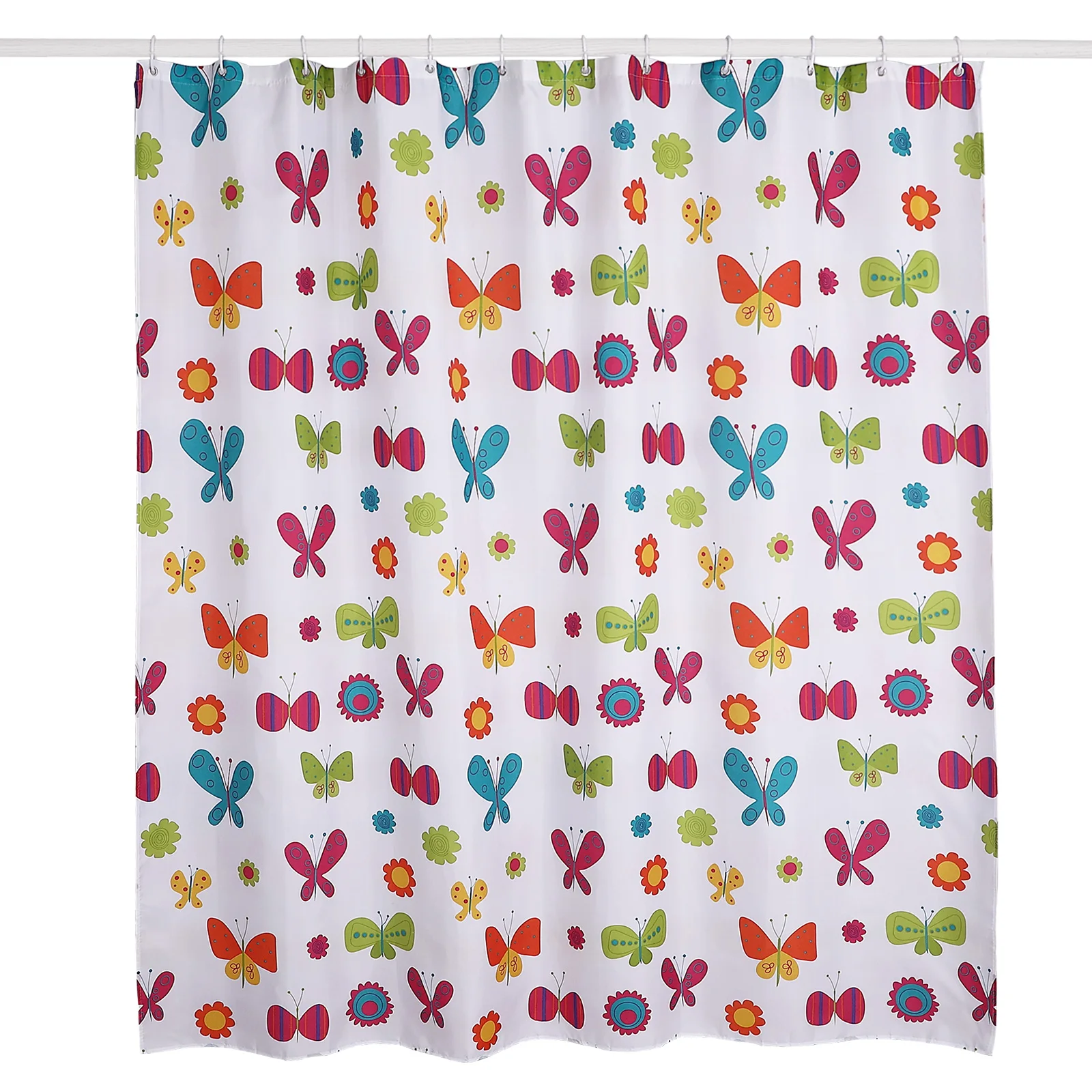 Детская Водонепроницаемая занавеска для душа из 100% полиэстера, занавеска для ванны и душа с пластиковыми C-образными крючками, набор из 13 шт.