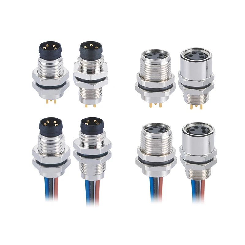 Cableforce M8 код женского 4-контактный спереди панельный разъем с 0,5 м одинарный провода M8 водонепроницаемый датчик для монтажа в панель