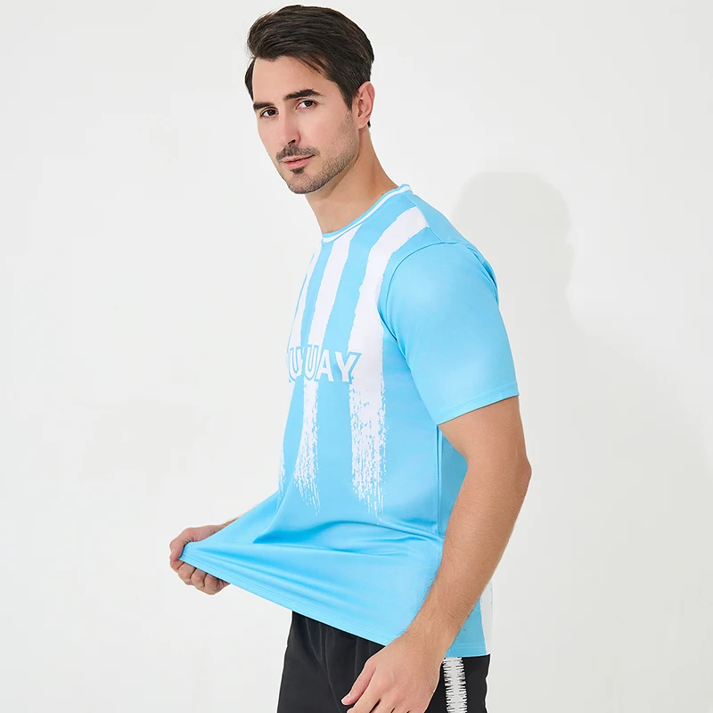 America Cup Uruguay short sleeve football uniform 100% polyester good fabric uruguay soccer jersey national team soccer wear