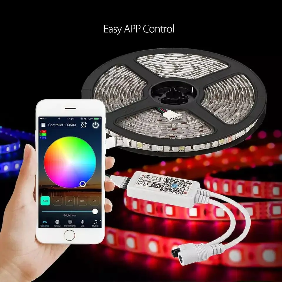Luces Led Para Casa 12V 5M indoor 2835 5050 SMD RGB Tiras De Luces Leds Smart Strip Light Outdoor Barras De Luz LEDs