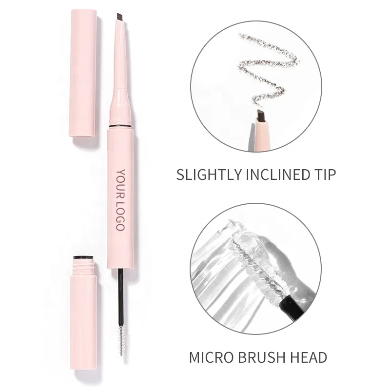 New Arrival 2 In 1 Eye Brow Pencil with Gel on The End Long-lasting Eyebrow Styling Sculpt Set Eye Brow Pencil and Brow Gel