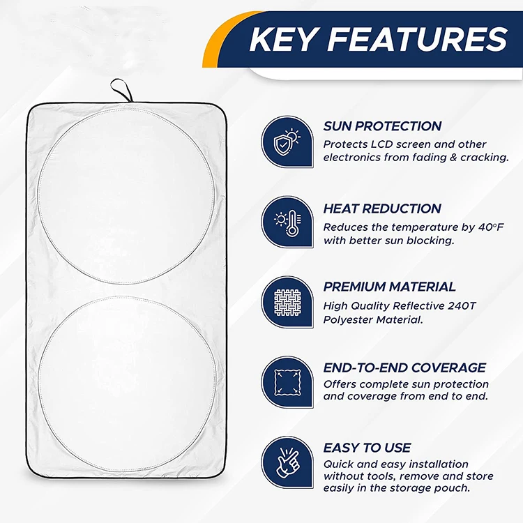 Car Windshield Sun Shade, Reflector Sunshade Offers Ultimate Protection for Car Interior