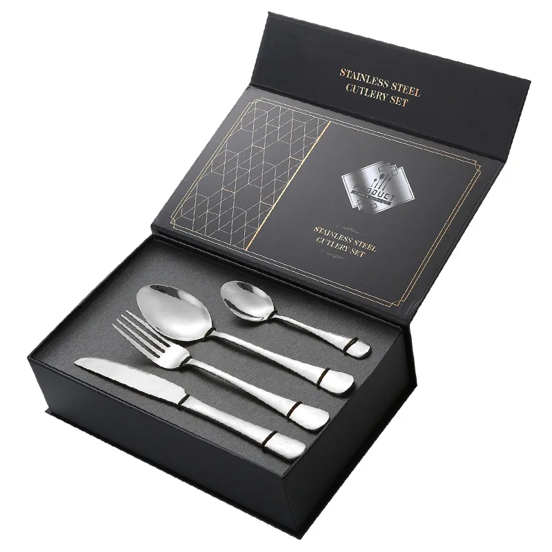 BSCI factory hot Seller Stainless Steel 24 Pieces Case Silverware Spoons Forks knifes Sets Flatware Gold Cutlery Set