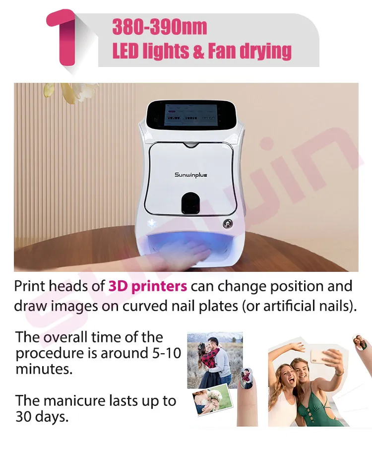 Finger All In 1 Functions Mobile Nail Art Printer 3d China Portable Touch Screen UV light Commercial Use