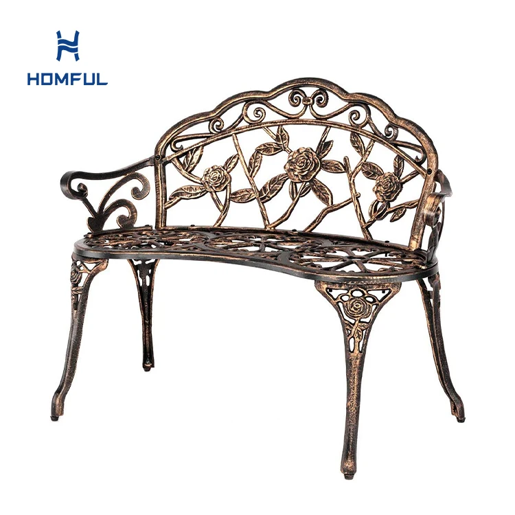 Outdoor Cast Antique Aluminum Metal Garden Chair Patio Chair Outdoor Garden Furniture  Patio Bench