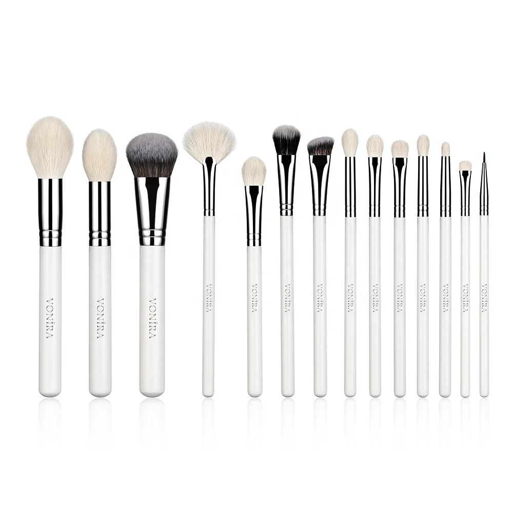 Vonira Beauty Luxury White Handle Makeup Artist Makeup Brushes Set Wholesale OEM Private Label Cosmetic Make up Brushes Kit