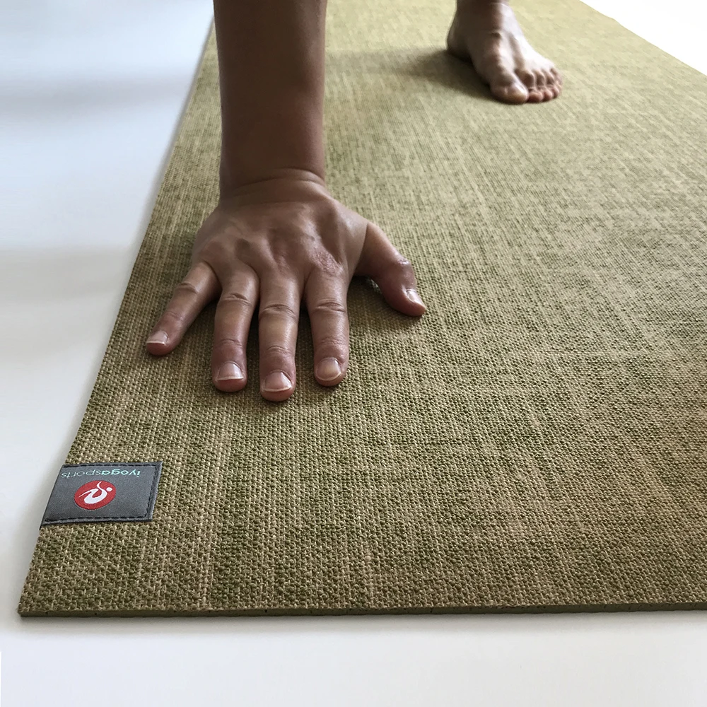 factory manufacturer Bulk sale non toxic anti-tear support position line affirmats blue color custom natural jute yoga mat
