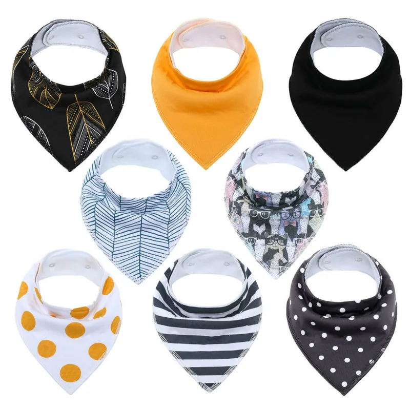 
Girls and boy Cotton polar fleece triangle neck scarf Baby bandana drool Bibs for baby 
