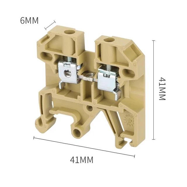  SAK 2.5mm Series Beige Screw Connection Terminal Blocks Rail Flame Retardant Pure