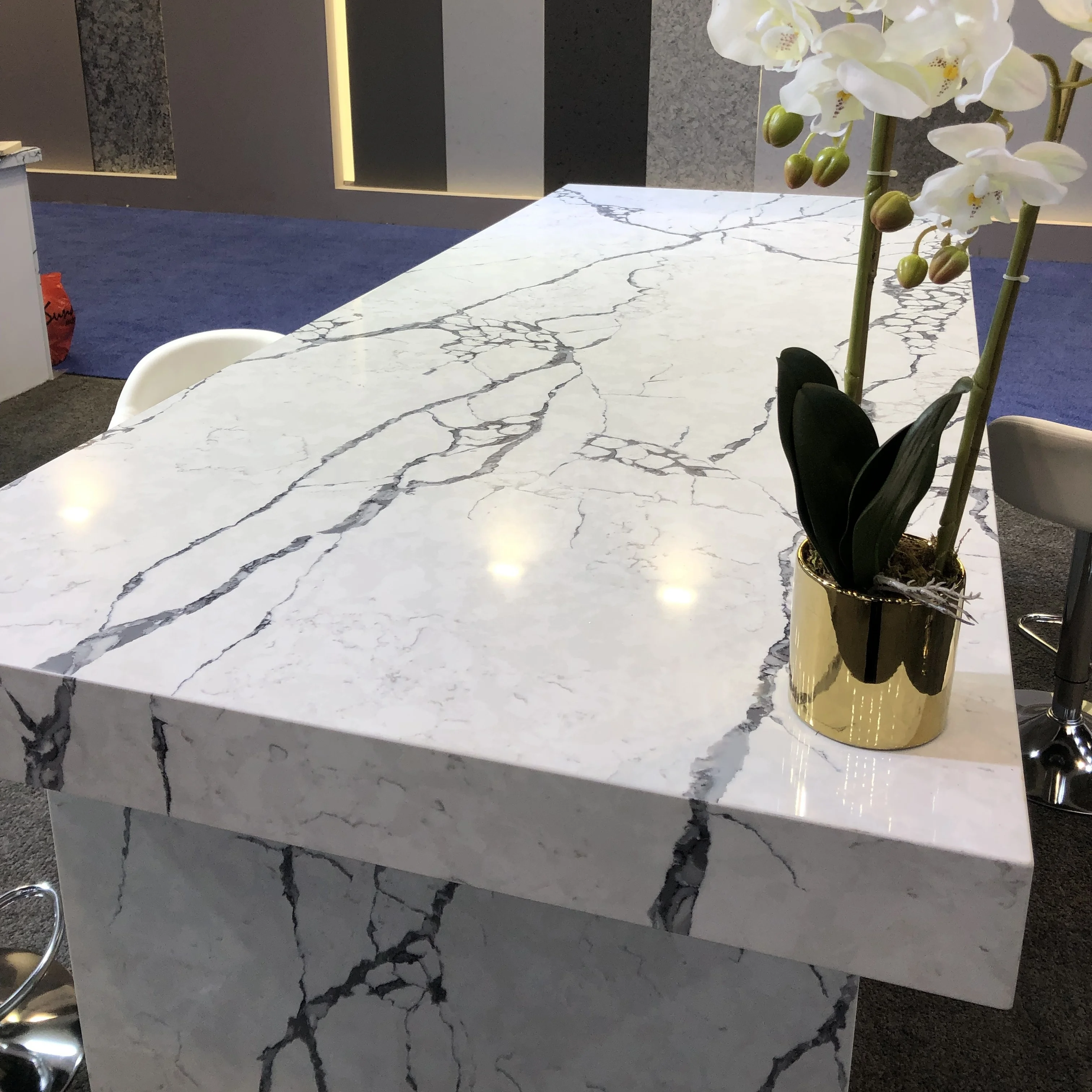 Wholesale Chinese  Artificial Stone Slab Quartz Vanity Counter Top quartz stone slab for kitchen engineered quartz stone slab