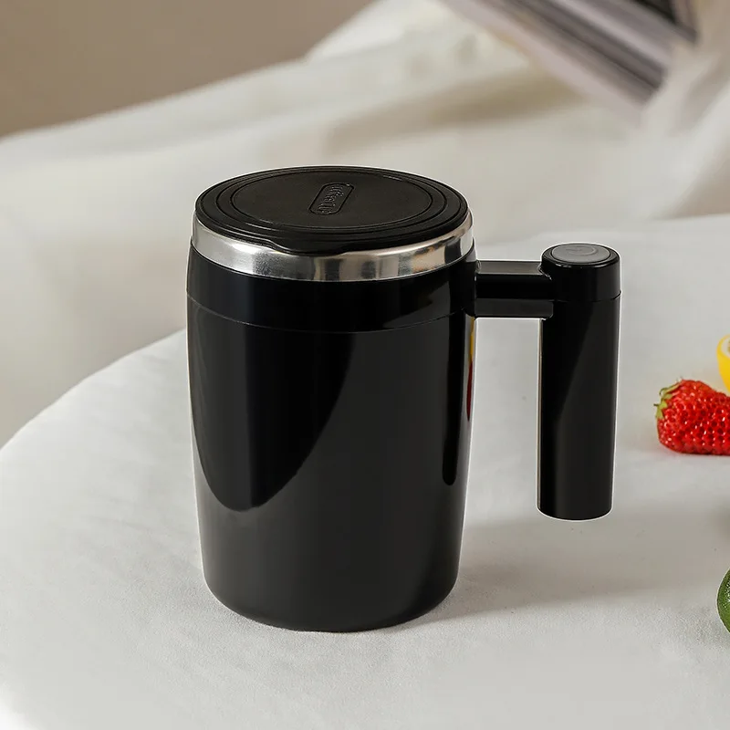 Magnetic Charging Stainless Steel Electric Stirring Coffee Cup With Lid Water leaking Proof Mixing Office Water Bottle
