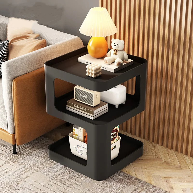 Modern Nordic Wheel Side Tables Bedside Tables for Living Room Bedroom Hotel Home Furniture Wrought Iron Metal Steel