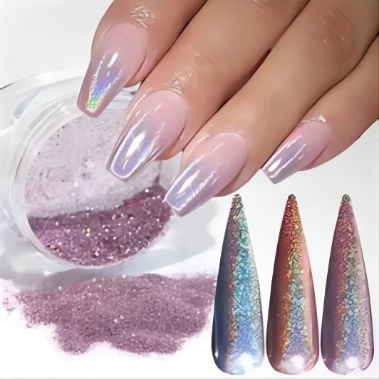 Private Label Package Mixed Holographic Glitter Powder Chunky Loose Pigment Glitter For Nail Art