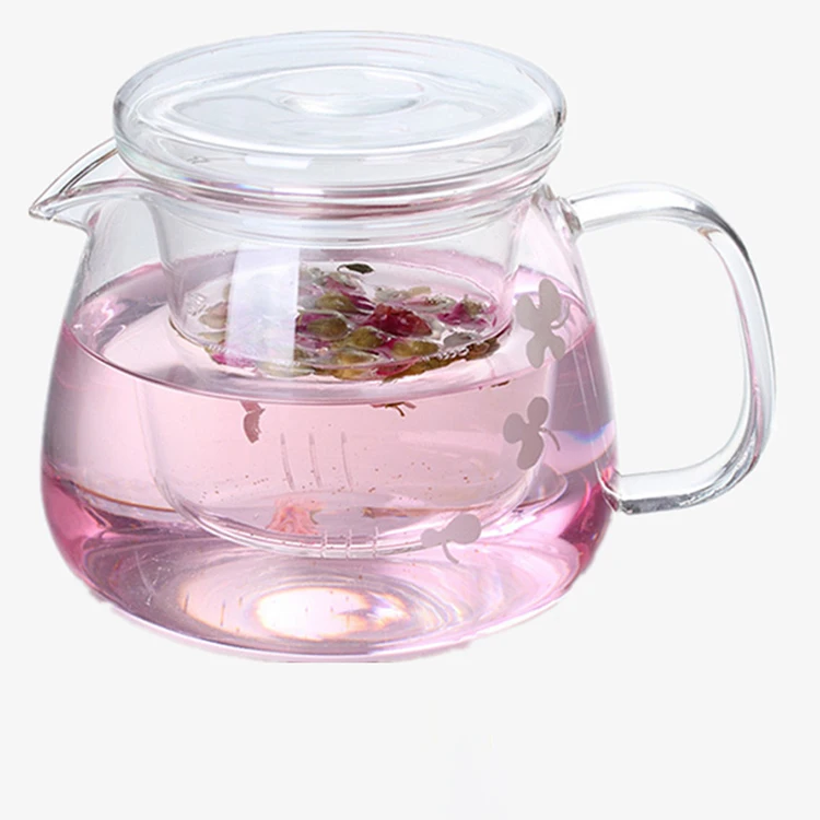2020 new clear teapot glass tea cup with infusers