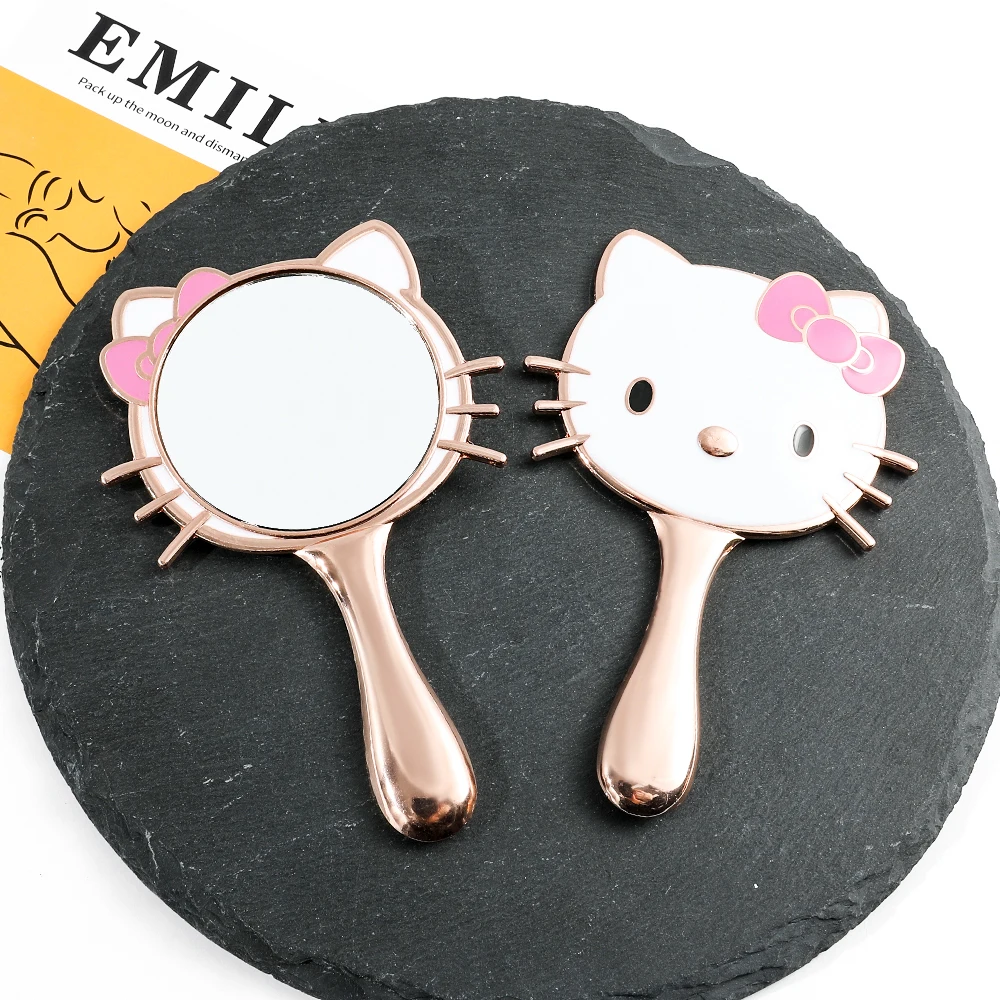 Косметическое зеркало Kawaii Kitty Cat ручное косметическое для девочек инструменты макияжа ручка милое