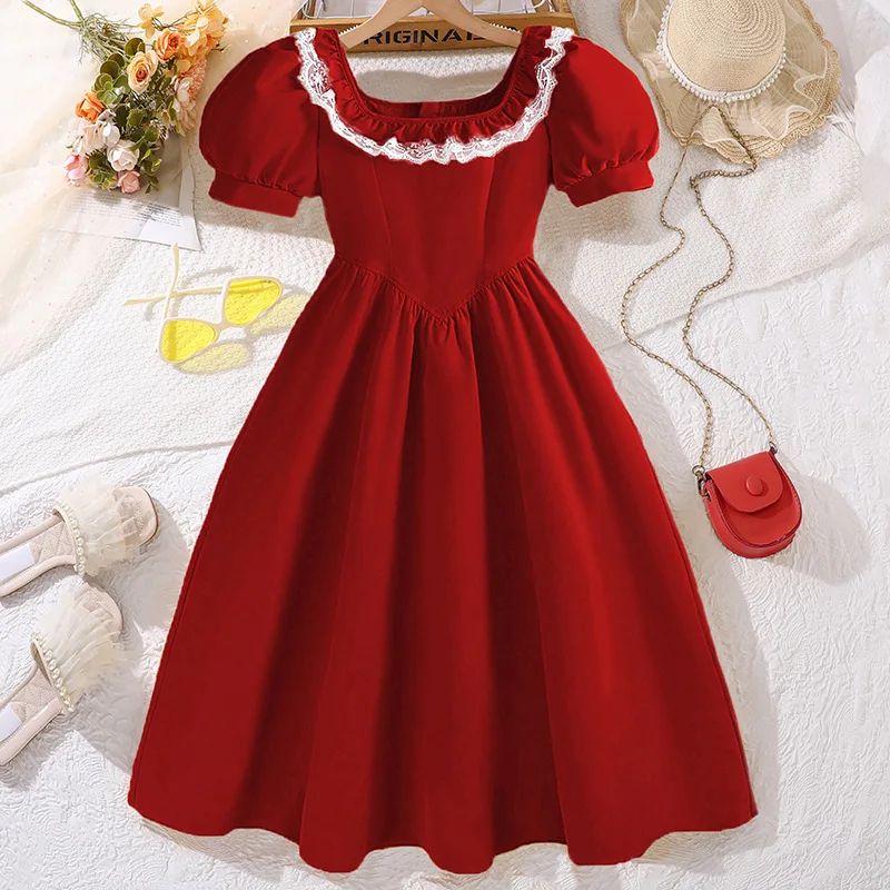 8-12 Years Children Clothing Summer Teenage Big Girl Long Dress10 Years Old Girls Dresses