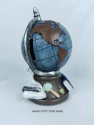 Factory Custom Cartoon Characters Globe Piggy Bank Modern Home Decor kid Piggy Bank miniature Figurines Handicraft Resin