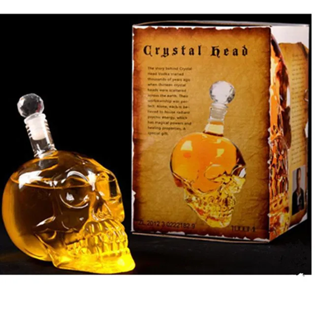 
New Design 1000ml Skeleton Head Skull Glass Bottle For Wine 