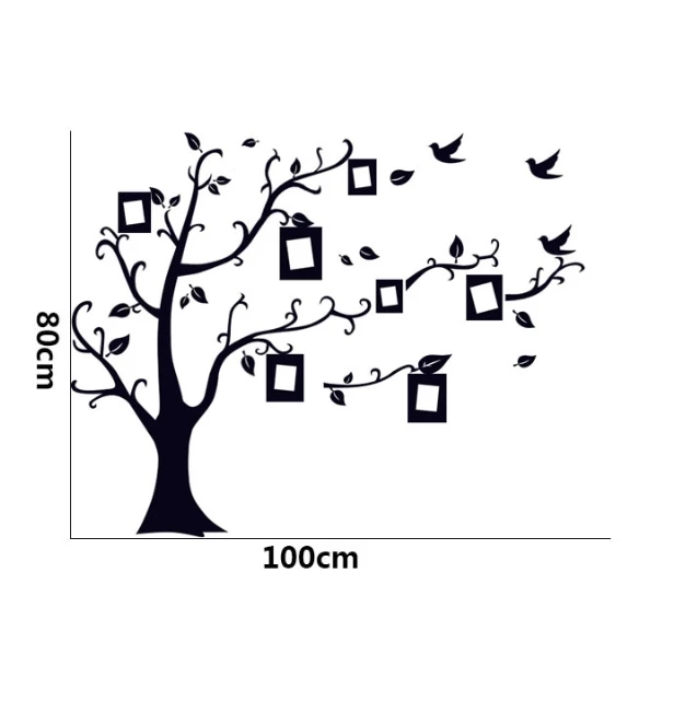 Gline ready to ship 50cmx70cm custom removable pvc black tree wall sticker