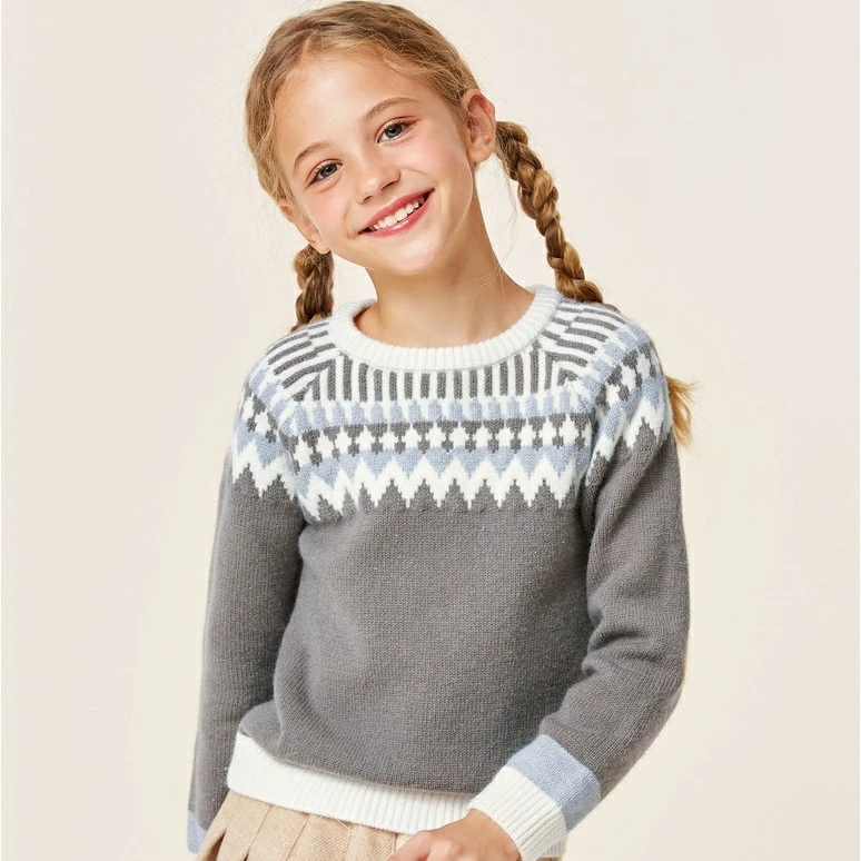 
FYB Girl Baby Winter new children long sleeves pullover foreign style striped kids knitted sweater 
