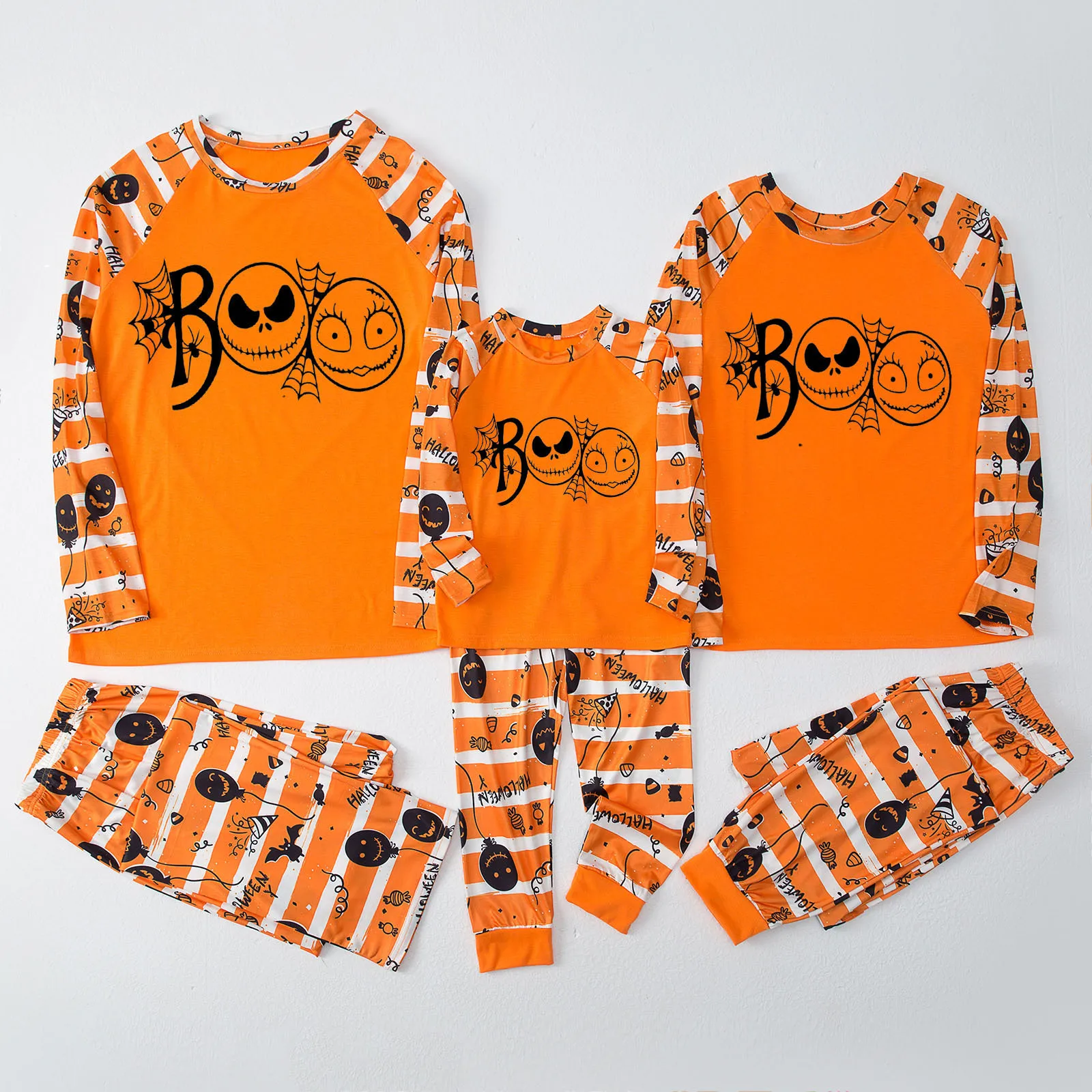 Christmas Loungewear Long Sleeve Pajamas Sleepwear Suit Wholesale Family Matching Outfits Matching Halloween Pajamas Couple