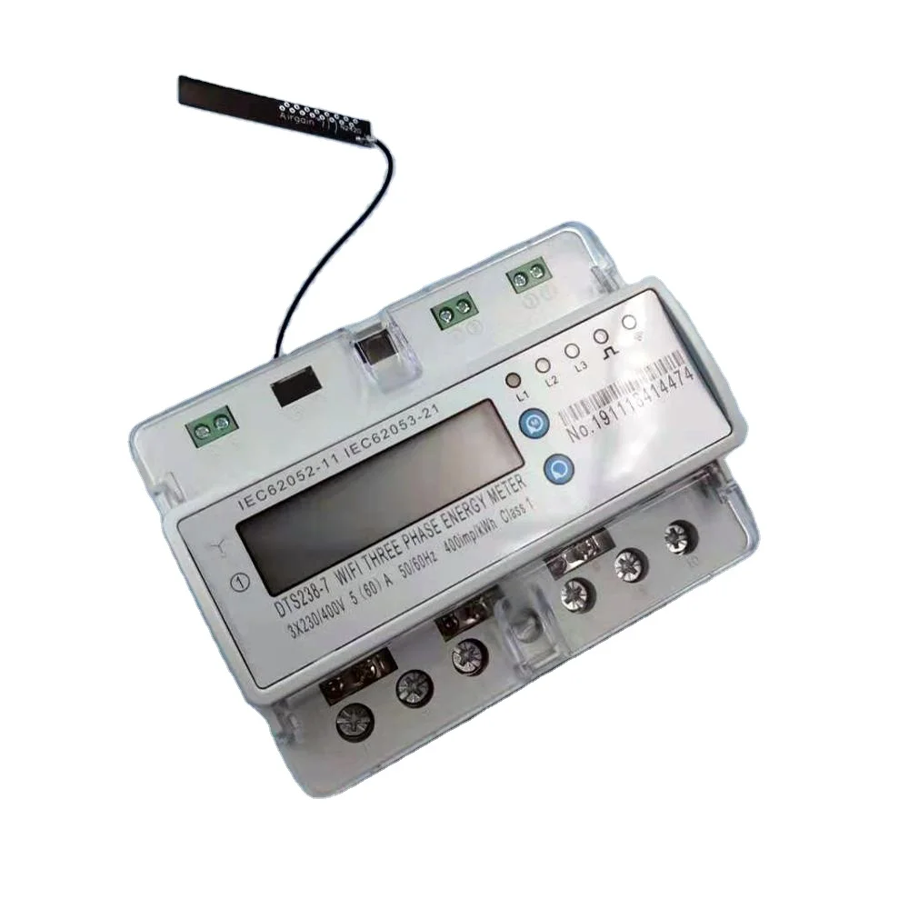 din rail mounting  App ON/OFF Control  three phase smart energy meter wifi with 380V 5(60)A