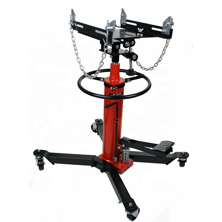1100lbs 2 Stage Hydraulic Transmission Jack Adjustable Height Hydraulic Telescoping Transmission Jack with Foldable Foot Pedal