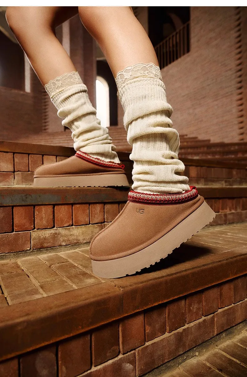 Top quality Australia Wool Sheepskin Genuine Leather Warm Slip-on Tasman Slippers Snow U G Boots Shoes For Women