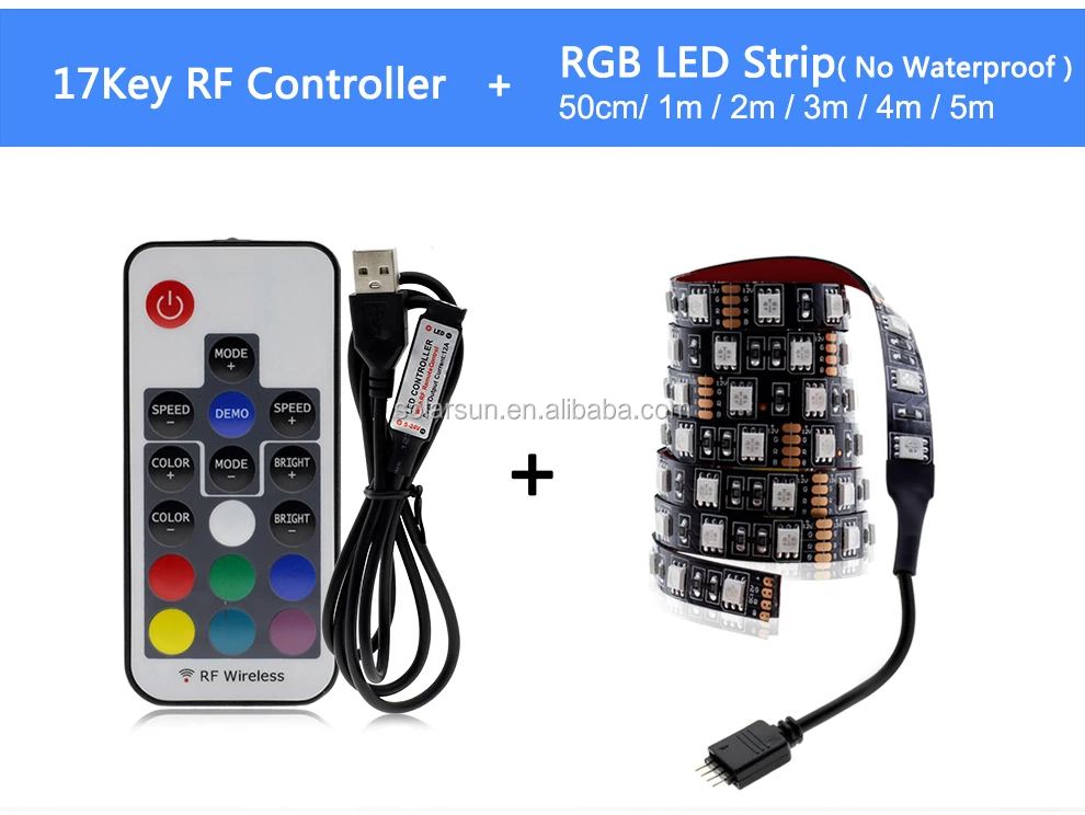 Smd5050 Usb Powered Dc5v Decoration For Tv Ktv Theatre Compute Mood Ip65 Color Dmx Led Strip Light With Remote Controller Kit