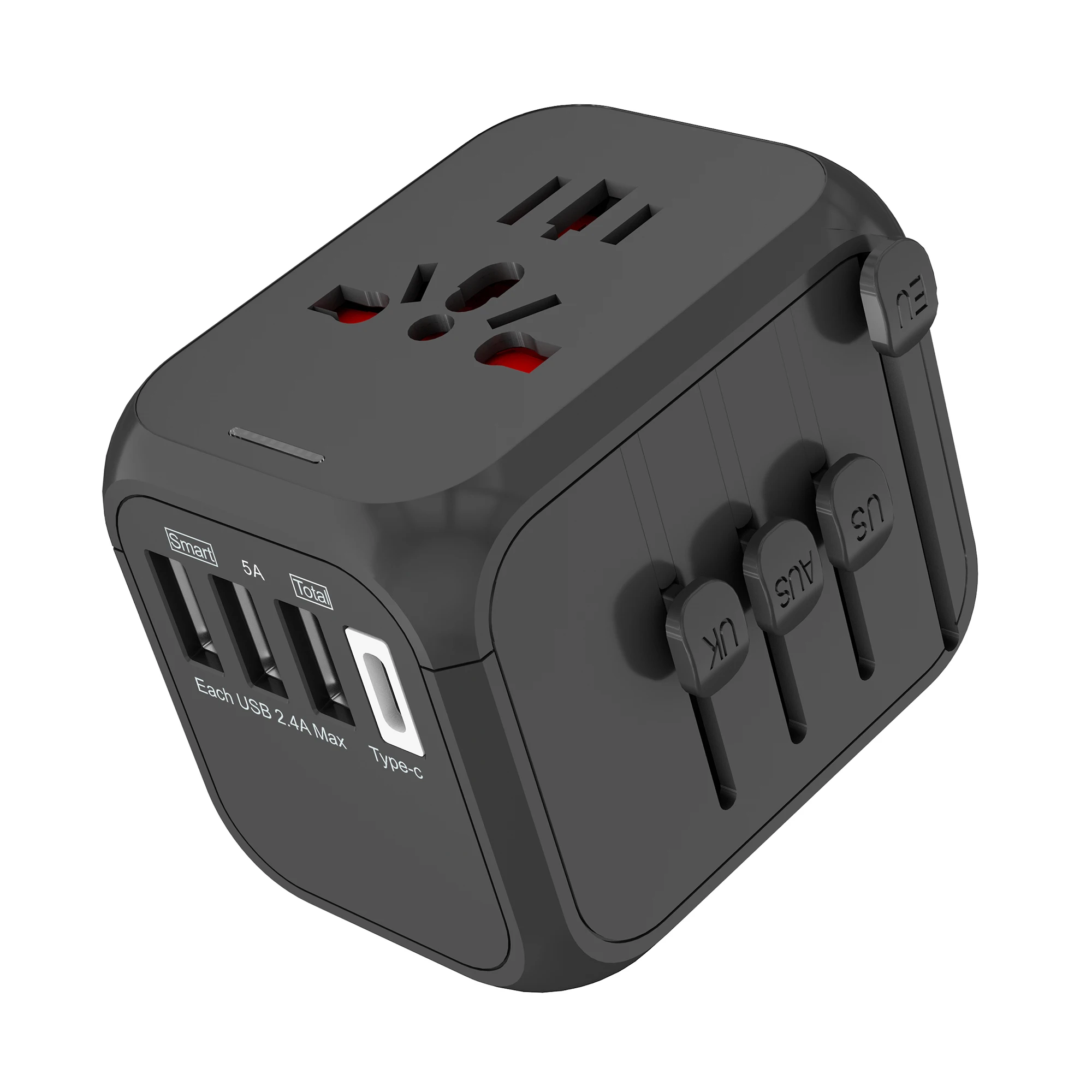 Дорожное зарядное устройство с 4 USB-портами и вилкой Стандарта ЕС и Великобритании