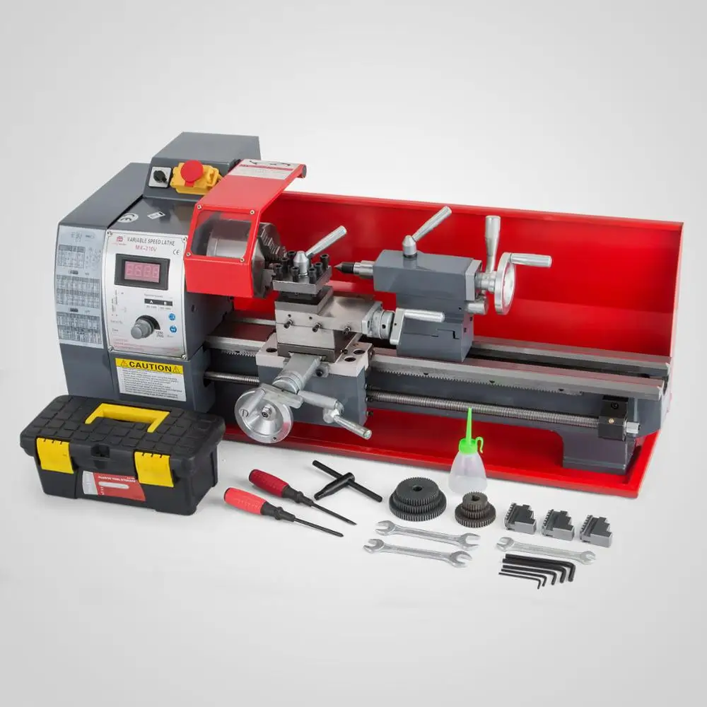 750w Mini Lathe 8x16 Inch Metal Processing Variable Speed Lathe machine and manual lathe