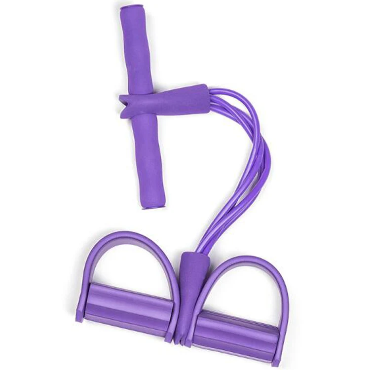 
Portable 4 Tubes Elastic Resistance Bands Latex Pedal Exerciser Sit-up Pull Rope Expander Mini Indoor Home Gym 