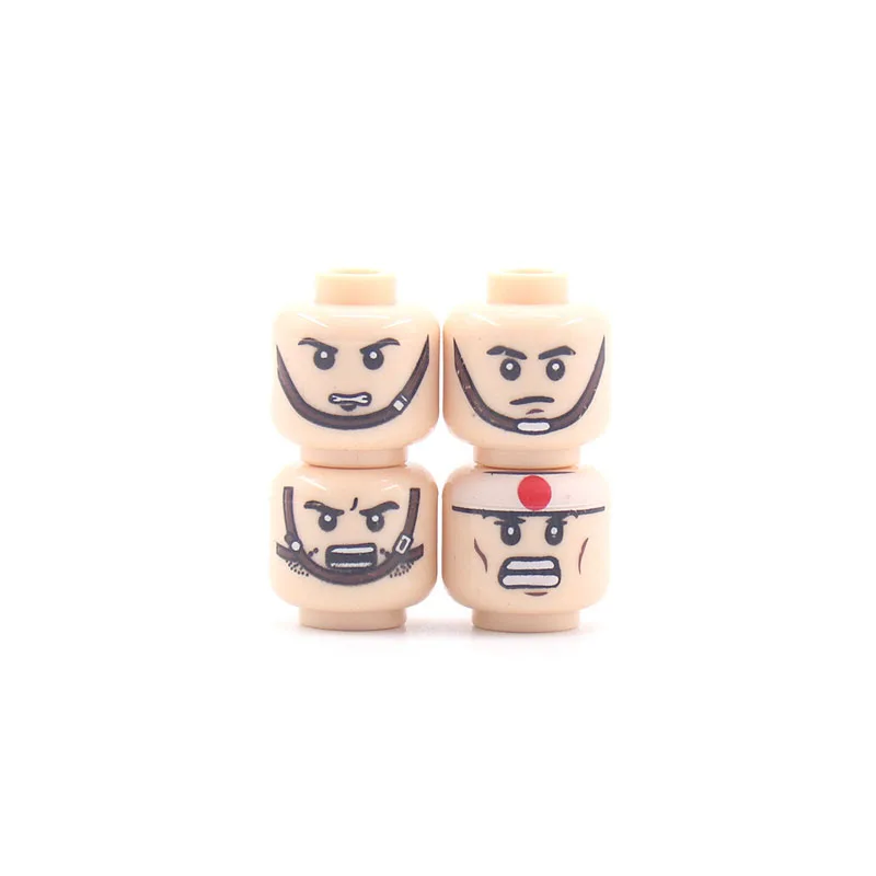 Military WW2 Army Soldiers Figures Bricks Building Blocks Face Heads Injured Emotional Accessories Weapon Model Kit Toys Gift