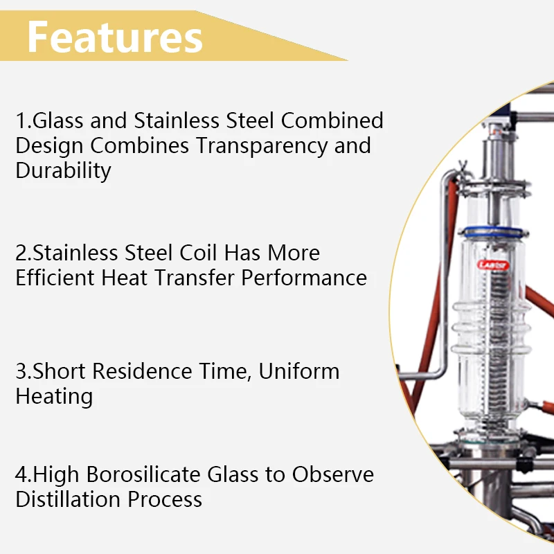 Wiped Film Evaporator Molecular Vacuum Essential Oil Distillation Machine Unit