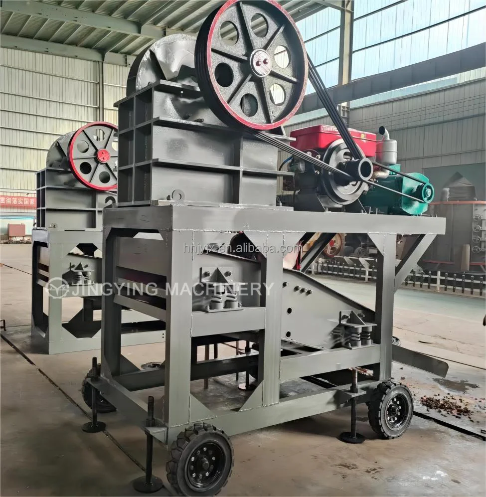 Efficient 20tph Portable River Stone Crushing Machine PE250x400 Mobile Diesel Engine Jaw Crusher With Vibrating Screen For Sale