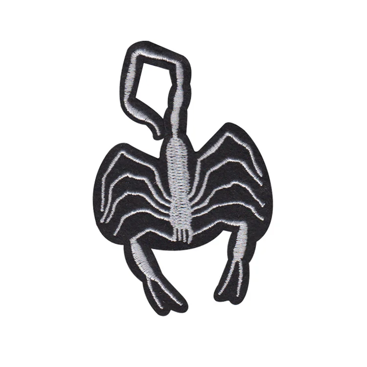 
new style scorpion design embroidered twill applique patches for clothes 